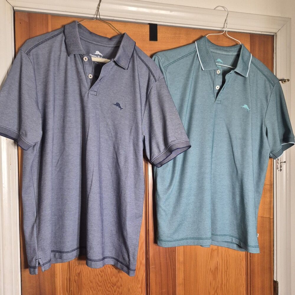 Tommy Bahama Emfielder Polo Shirt Lot Mens Medium M Blue Teal IslandZone Golf